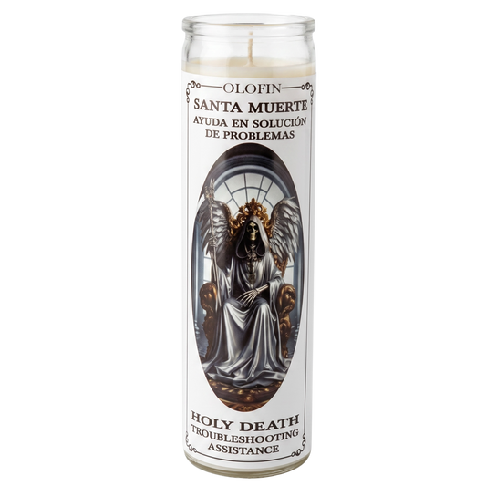 Santa Muerte Blanca (Holy Death White Label) Prepared Ritual Candle Perfumed Vela Preparada