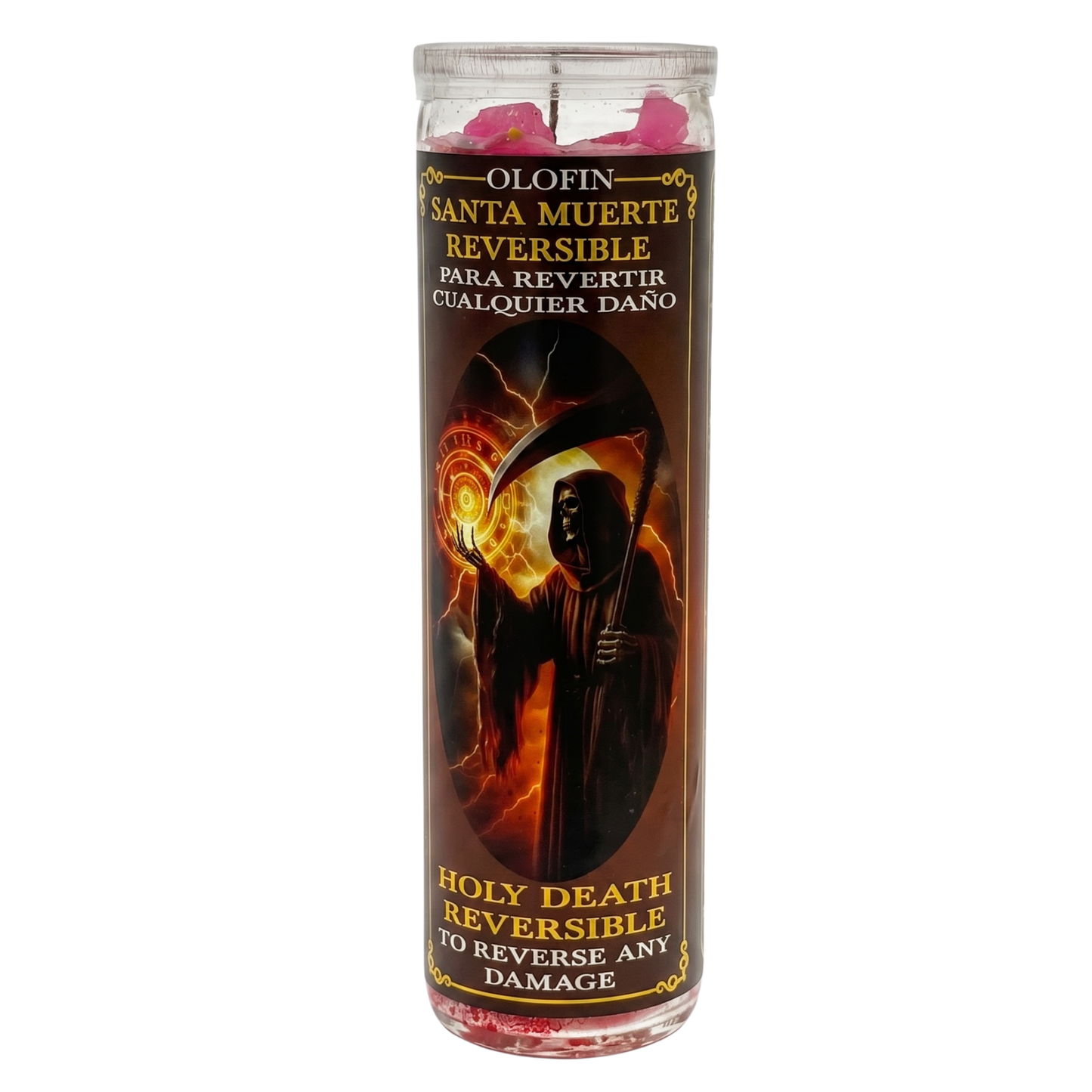 Santa Muerte Reversible (Holy Death Reversible) Prepared Ritual Candle Perfumed Vela Preparada