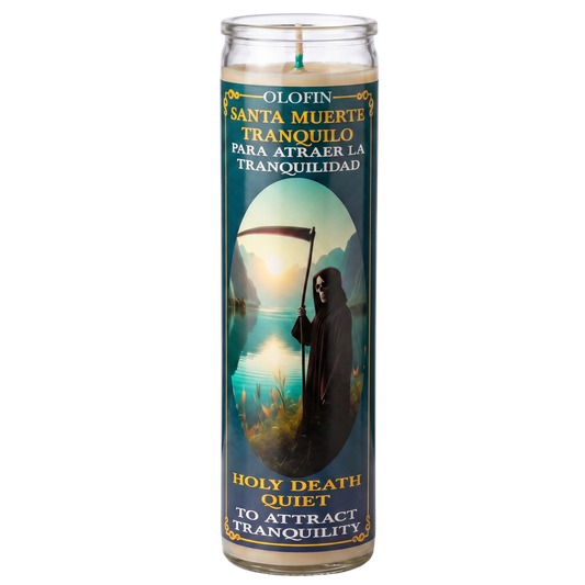 Santa Muerte Tranquilo (Holy Death Quiet) Prepared Ritual Candle Perfumed Vela Preparada
