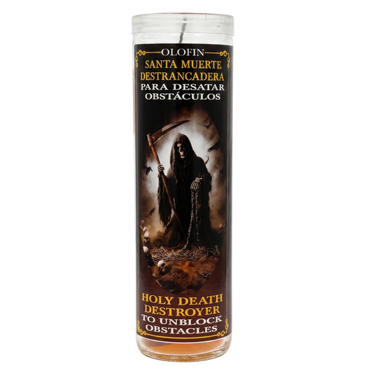 Santa Muerte Destrancadera (Holy Death Destroyer) Prepared Ritual Candle Perfumed Vela Preparada