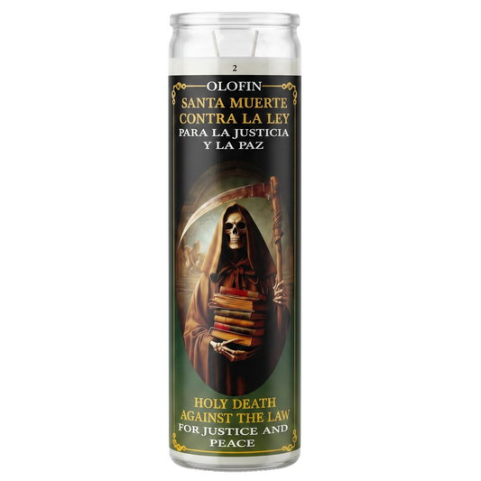 Santa Muerte Contra La Ley (Holy Death Against The Law) Prepared Ritual Candle Perfumed Vela Preparada