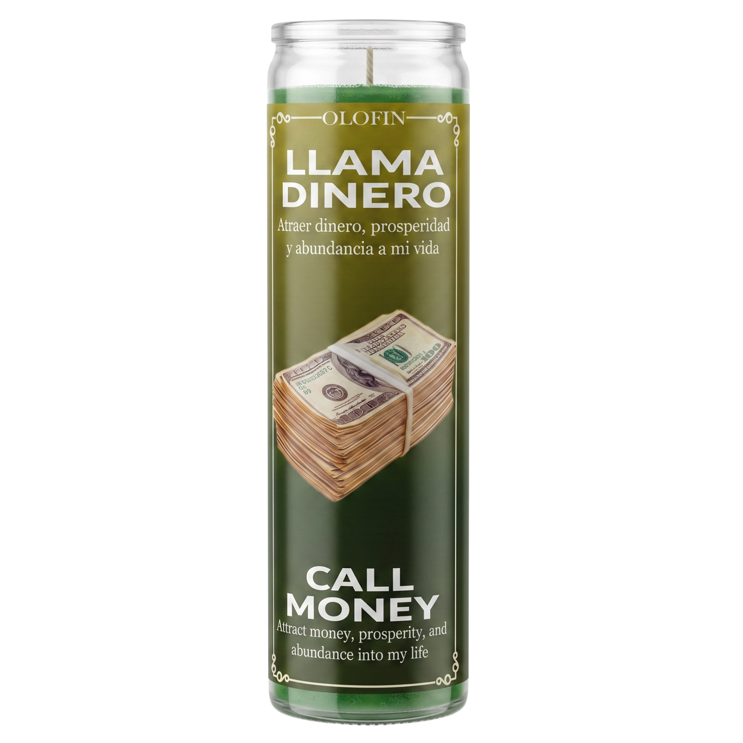 Llama Dinero (Call Money ) Prepared Ritual Candle Perfumed Vela Preparada