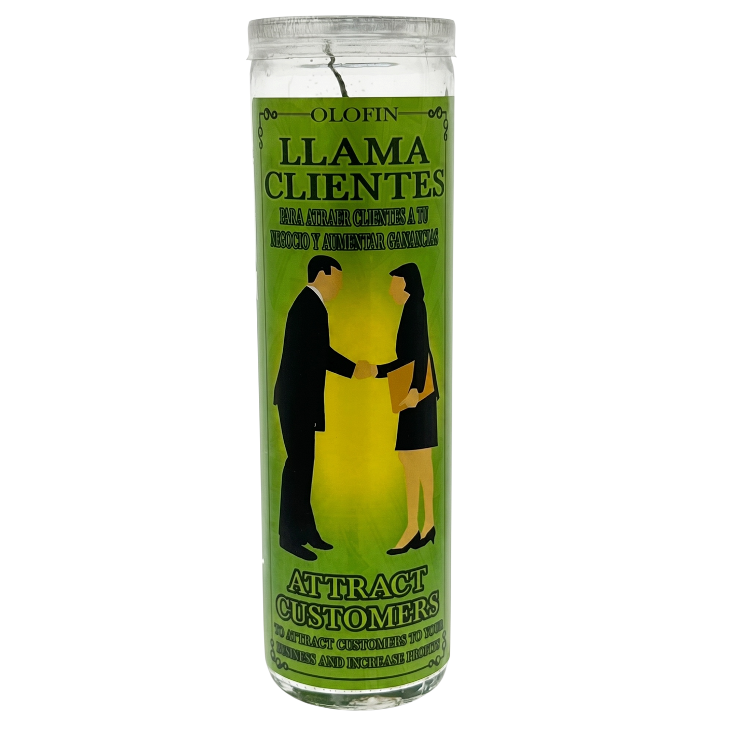 Llama Clientes (Attract Customers ) Prepared Ritual Candle Perfumed Vela Preparada