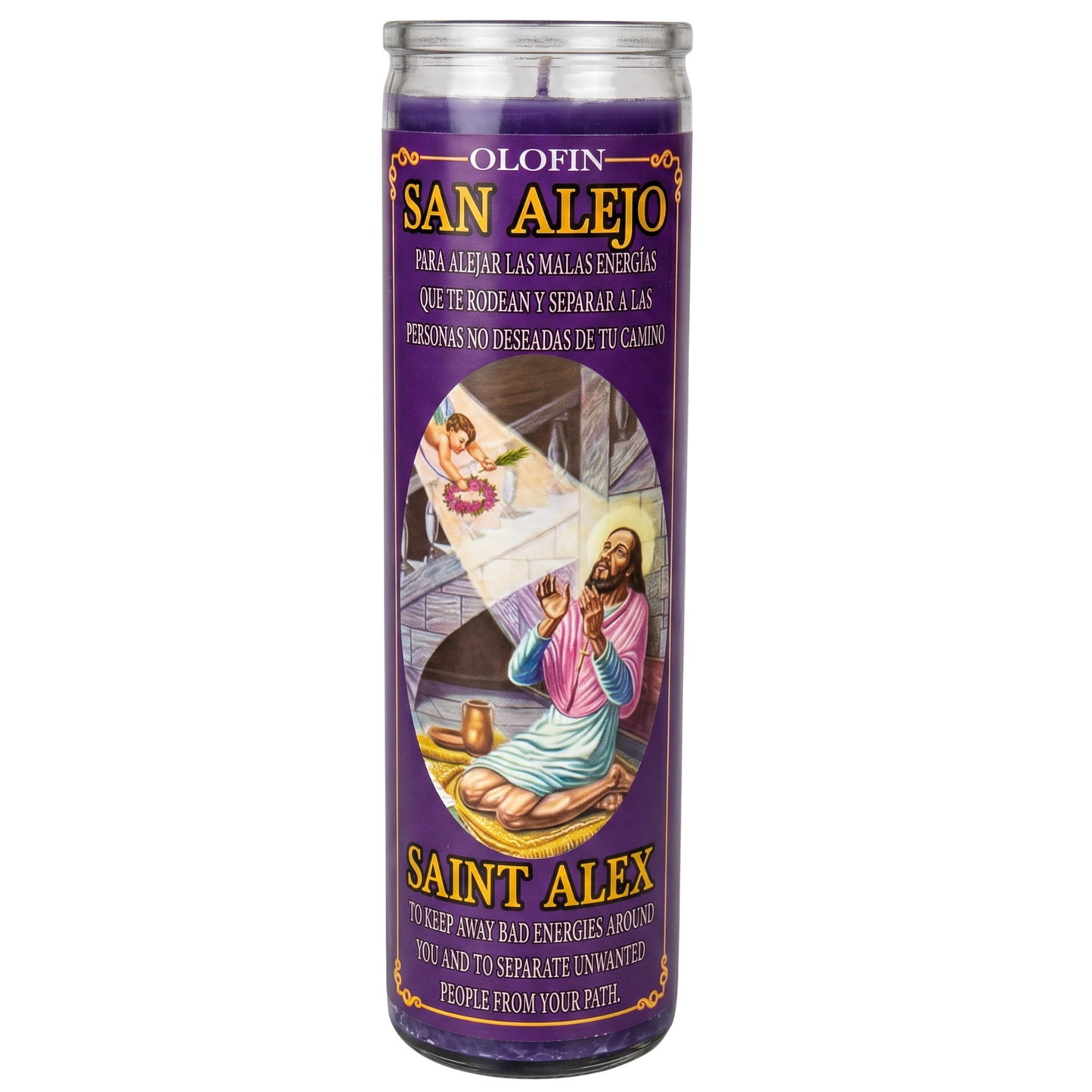 San Alejo (Saint Alex) Prepared Ritual Candle Perfumed Vela Preparada