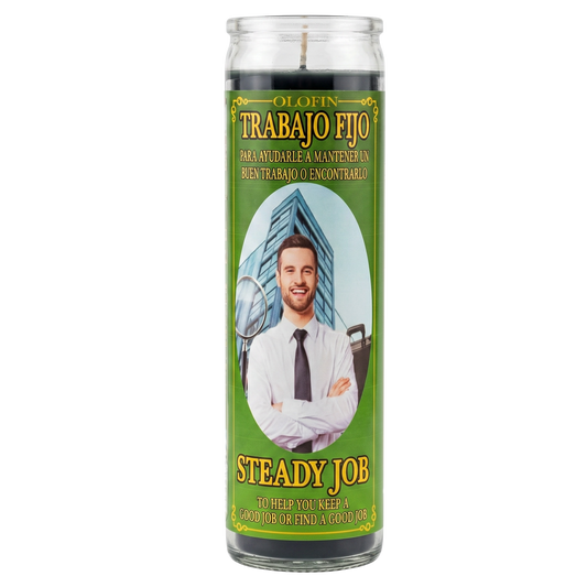 Trabajo Fijo (Steady Job) Prepared Ritual Candle Perfumed Vela Preparada