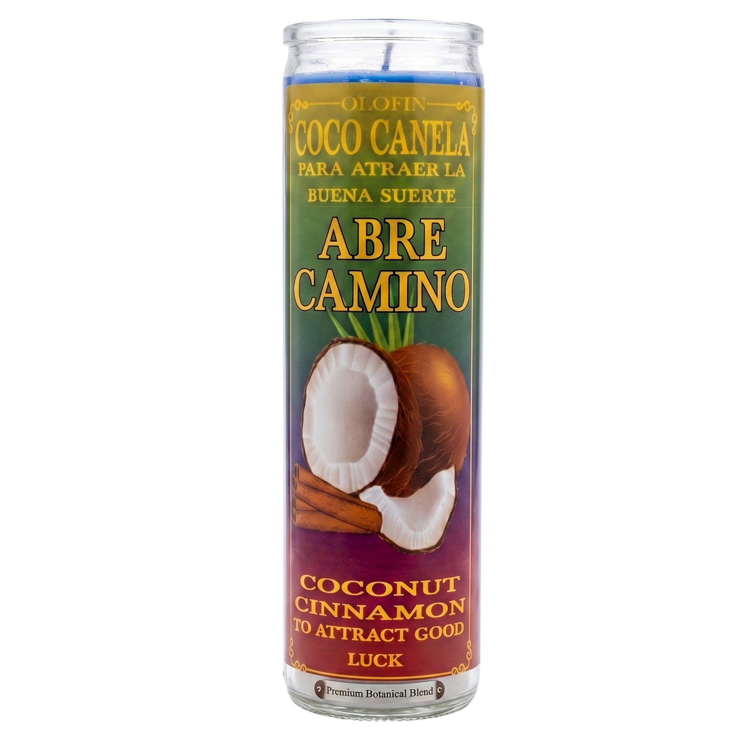 Coco Canela (Coconut Cinnamon) Prepared Ritual Candle Perfumed Vela Preparada