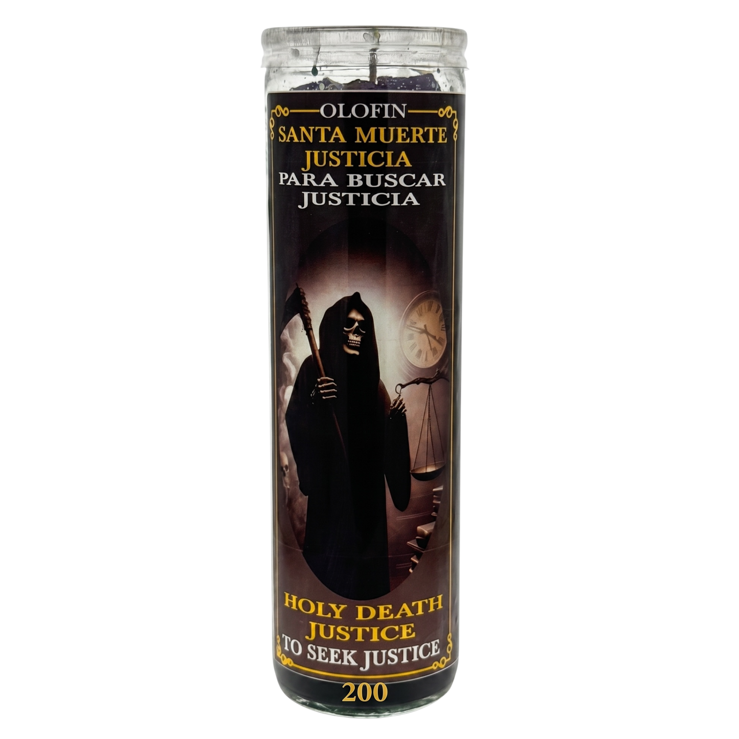 Santa Muerte Justica (Holy Death Justice) Prepared Ritual Candle Perfumed Vela Preparada