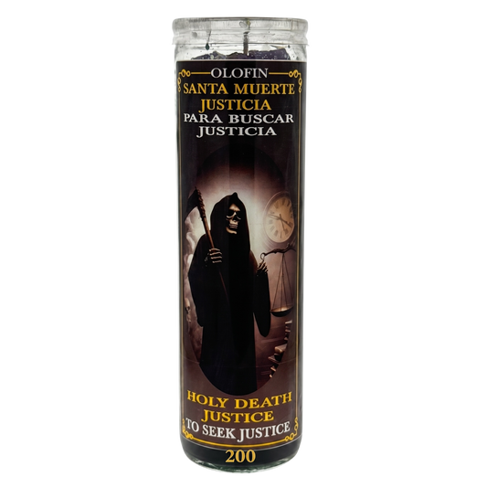 Santa Muerte Justica (Holy Death Justice) Prepared Ritual Candle Perfumed Vela Preparada
