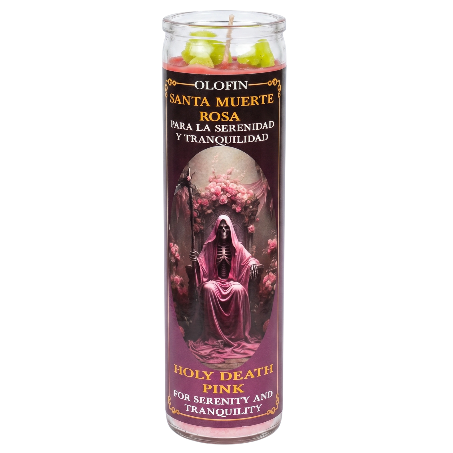 Santa Muerte Rosa (Holy Death Rosa) Prepared Ritual Candle Perfumed Vela Preparada