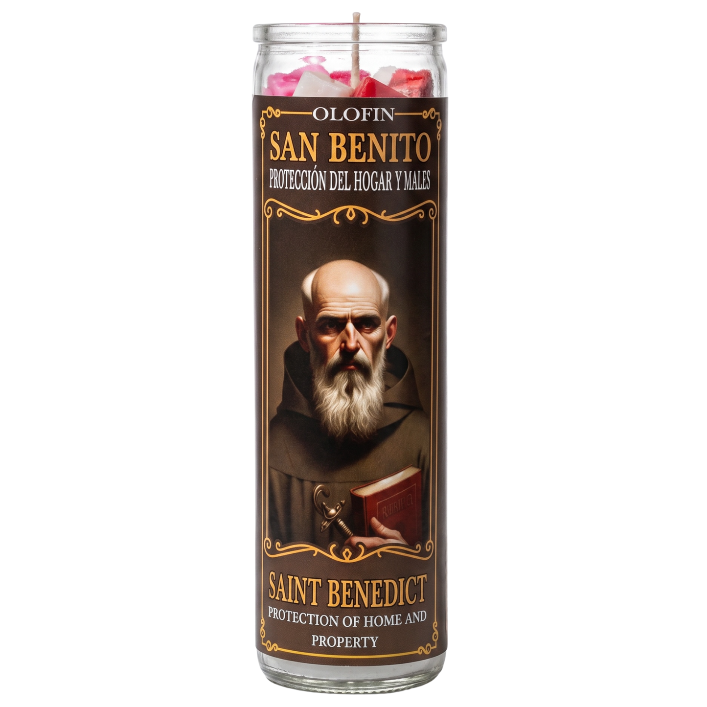 San Benito (Saint Benedict) Prepared Ritual Candle Perfumed Vela Preparada