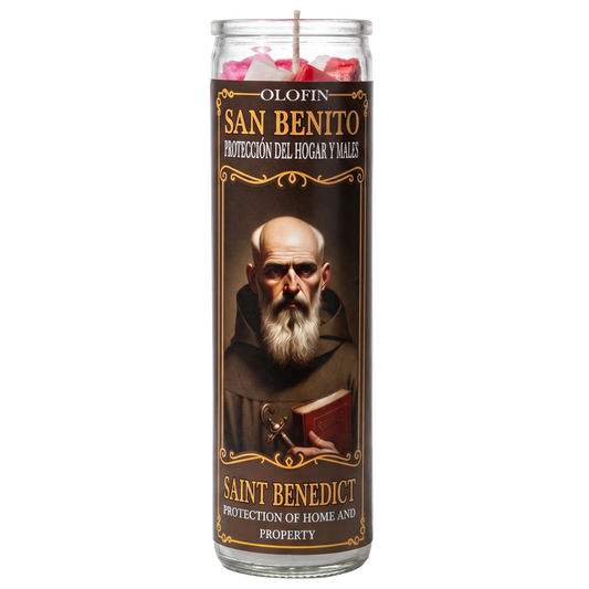 San Benito (Saint Benedict) Prepared Ritual Candle Perfumed Vela Preparada