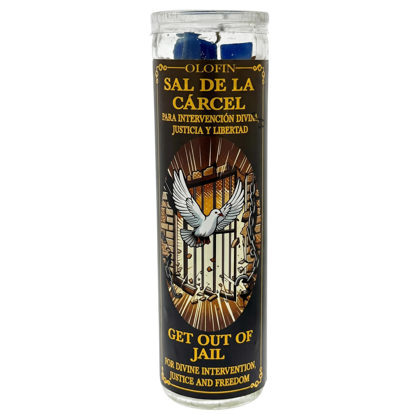 Sal De La Cárcel (Get Out Of Jail) Prepared Ritual Candle Perfumed Vela Preparada