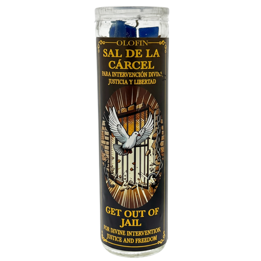 Sal De La Cárcel (Get Out Of Jail) Prepared Ritual Candle Perfumed Vela Preparada