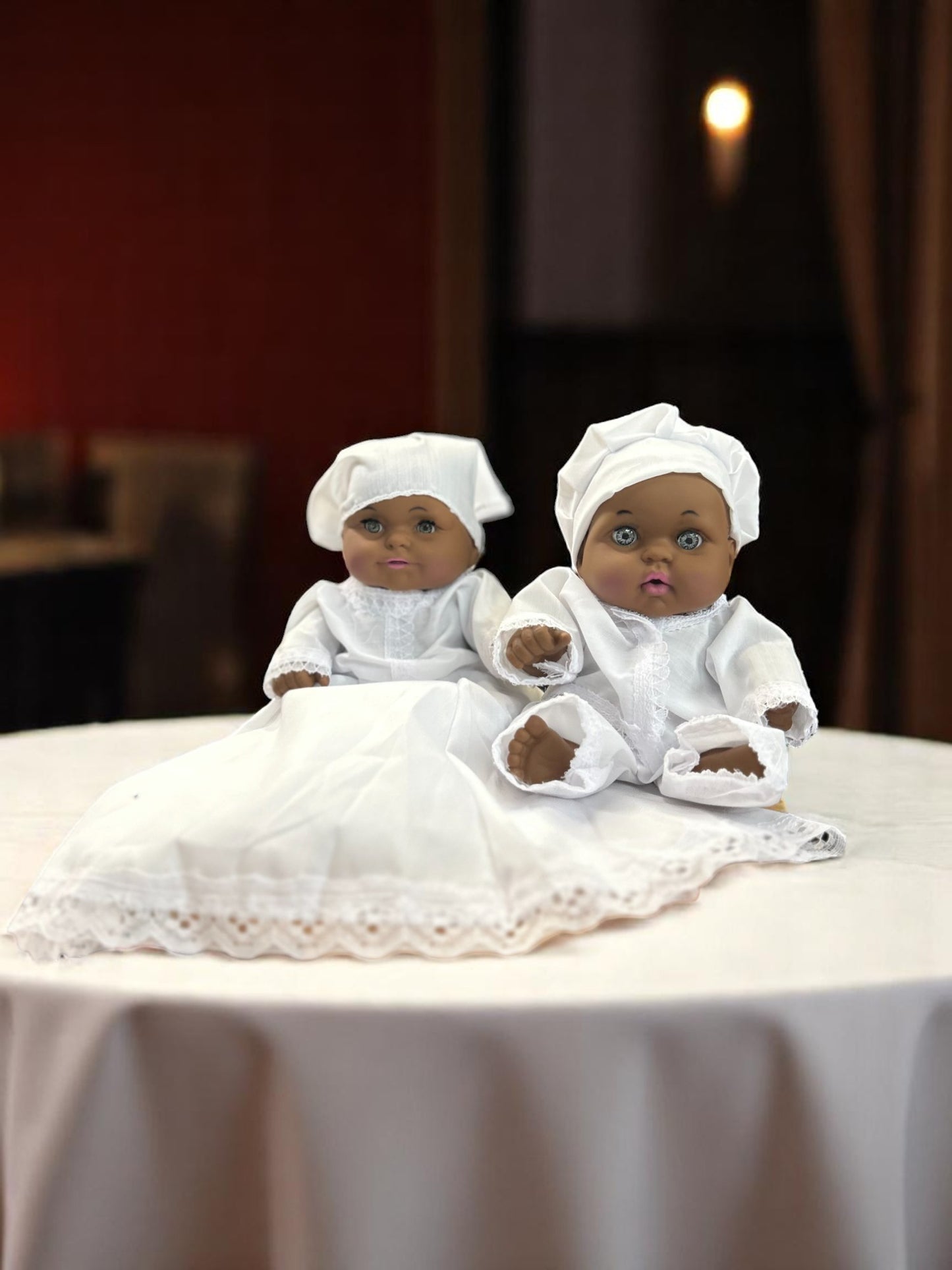 Pareja de ibeyis ibellis jimagua jimaguas Blancos Yoruba Ifa Santeria
