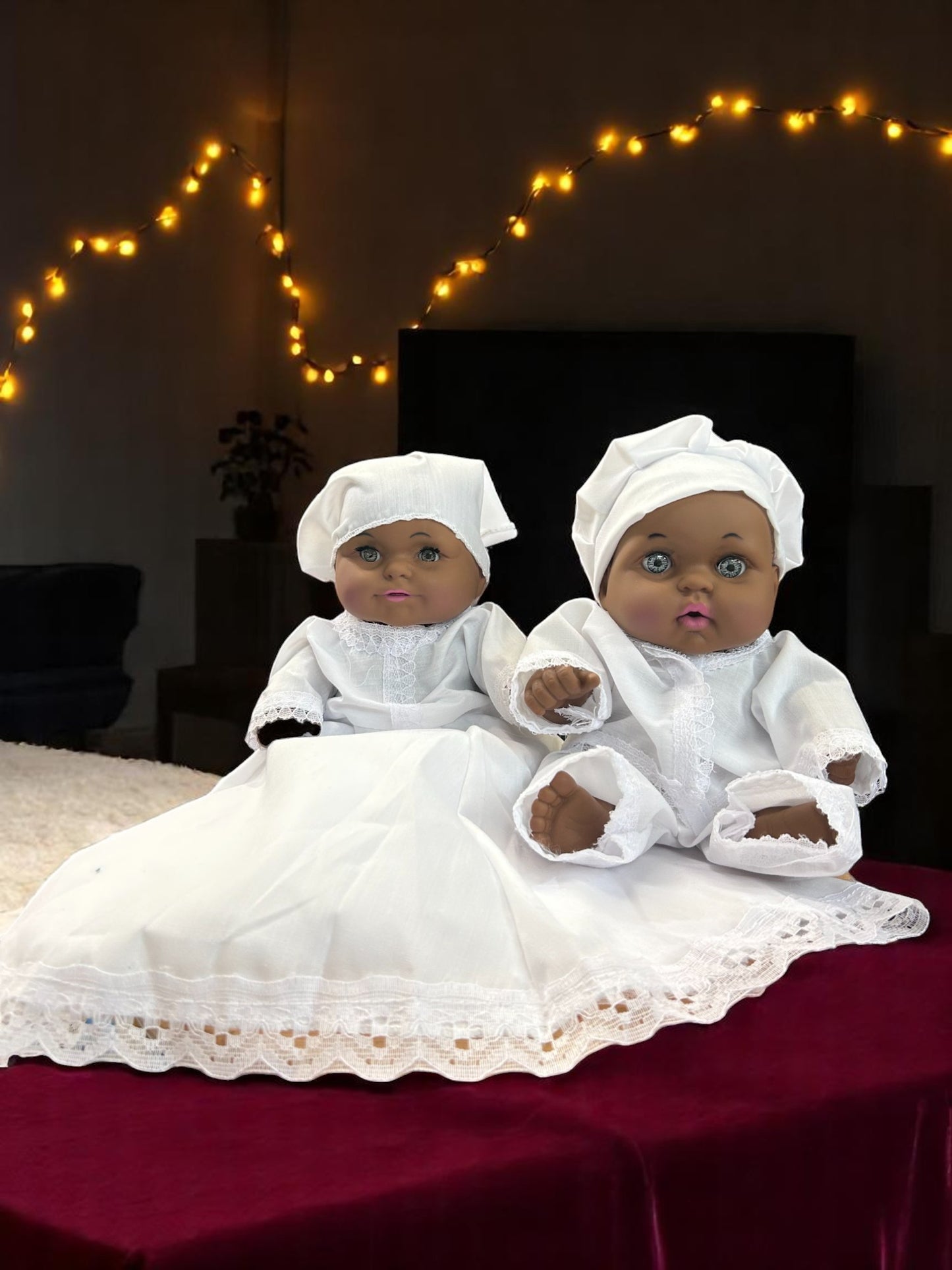 Pareja de ibeyis ibellis jimagua jimaguas Blancos Yoruba Ifa Santeria