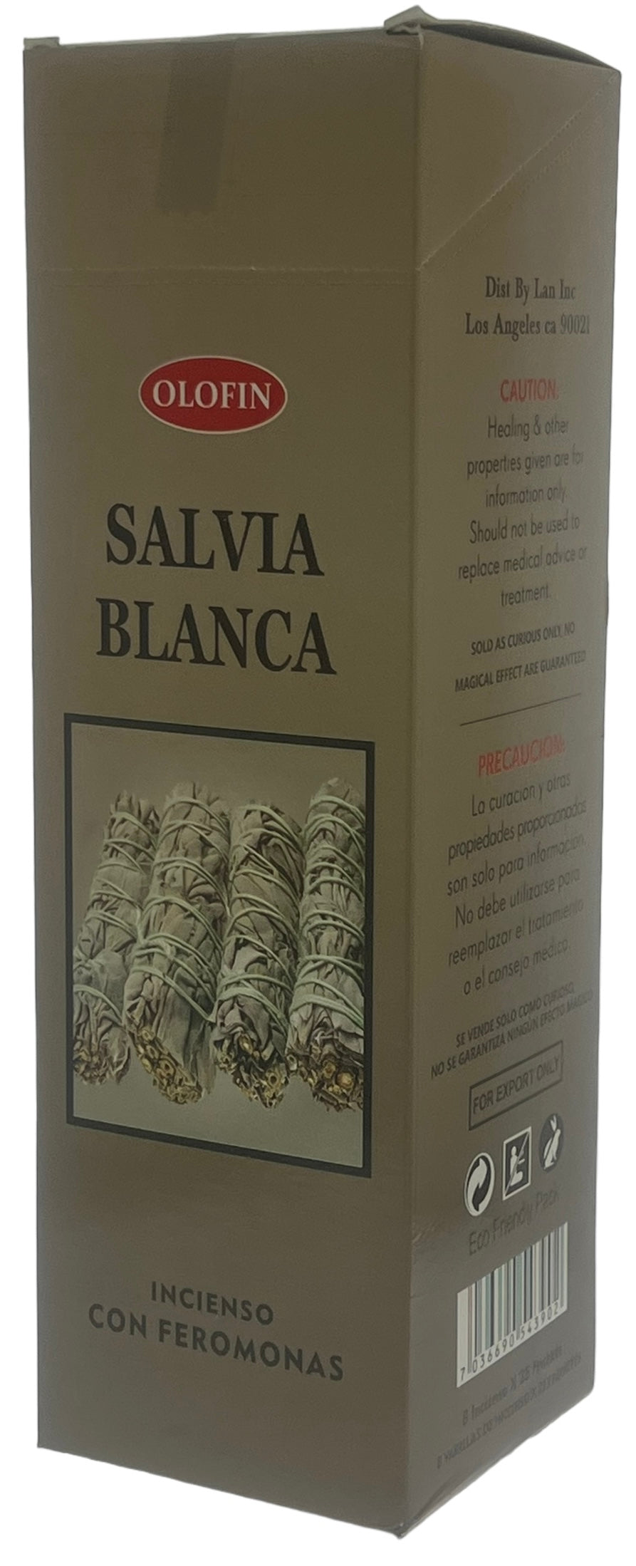 Salivia BLanca Square Incense 25/8ct White Sage