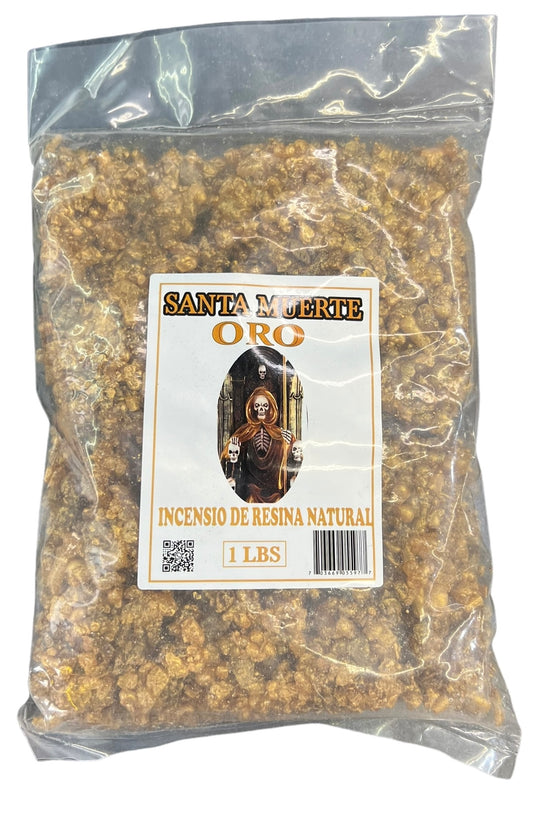 Santa Muerte Oro Incensio De Resina 1lbs
