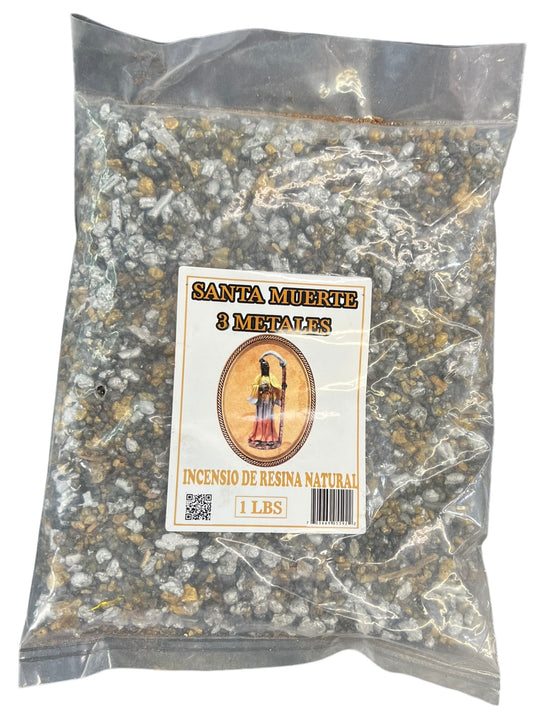 Santa Muerte 3 Metales Incensio De Resina 1lbs