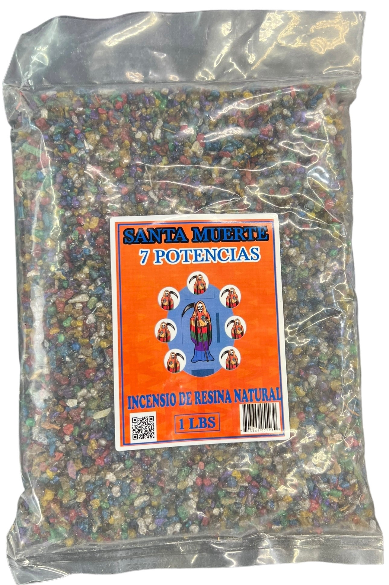 Santa Muerte 7 Potencias Incensio De Resina 1lbs