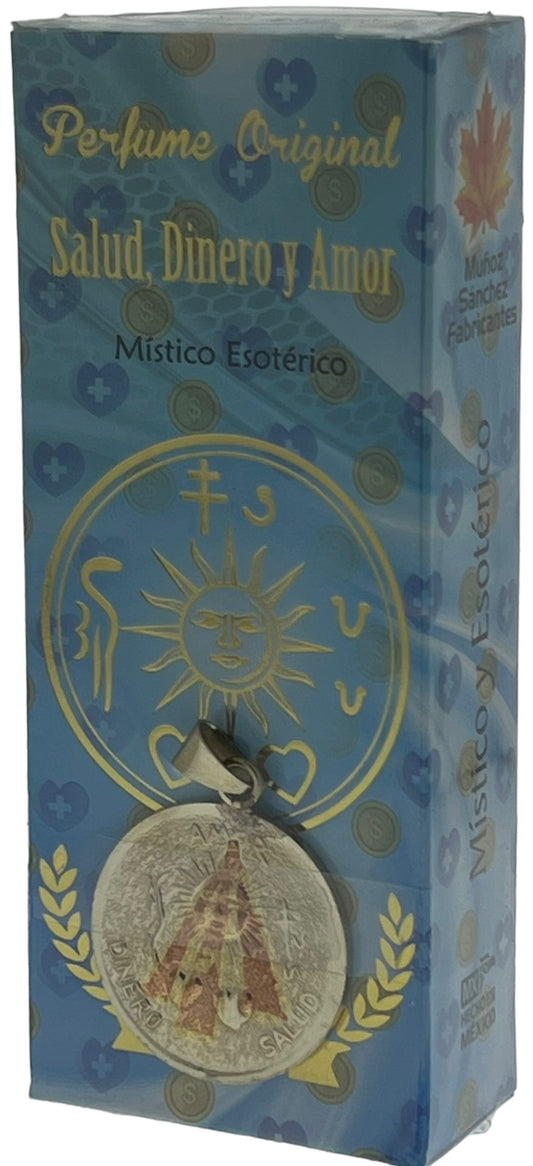 Salud, Dinero Y Amor Perfume Con Medall Pack of 2