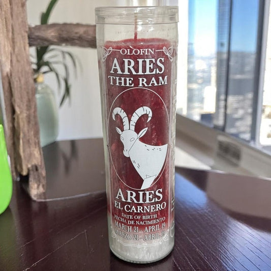 Aries The Ram Palm Wax Candle / Vela de Cera De Palma Aries El Carnero Pack of 2
