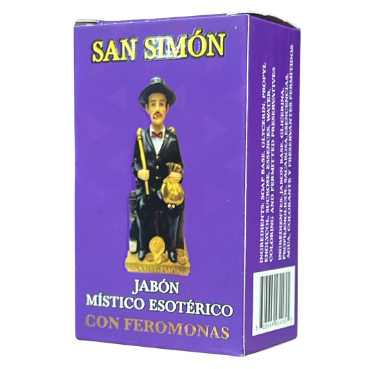 Purple box with a figurine of a man in formal attire on a white background