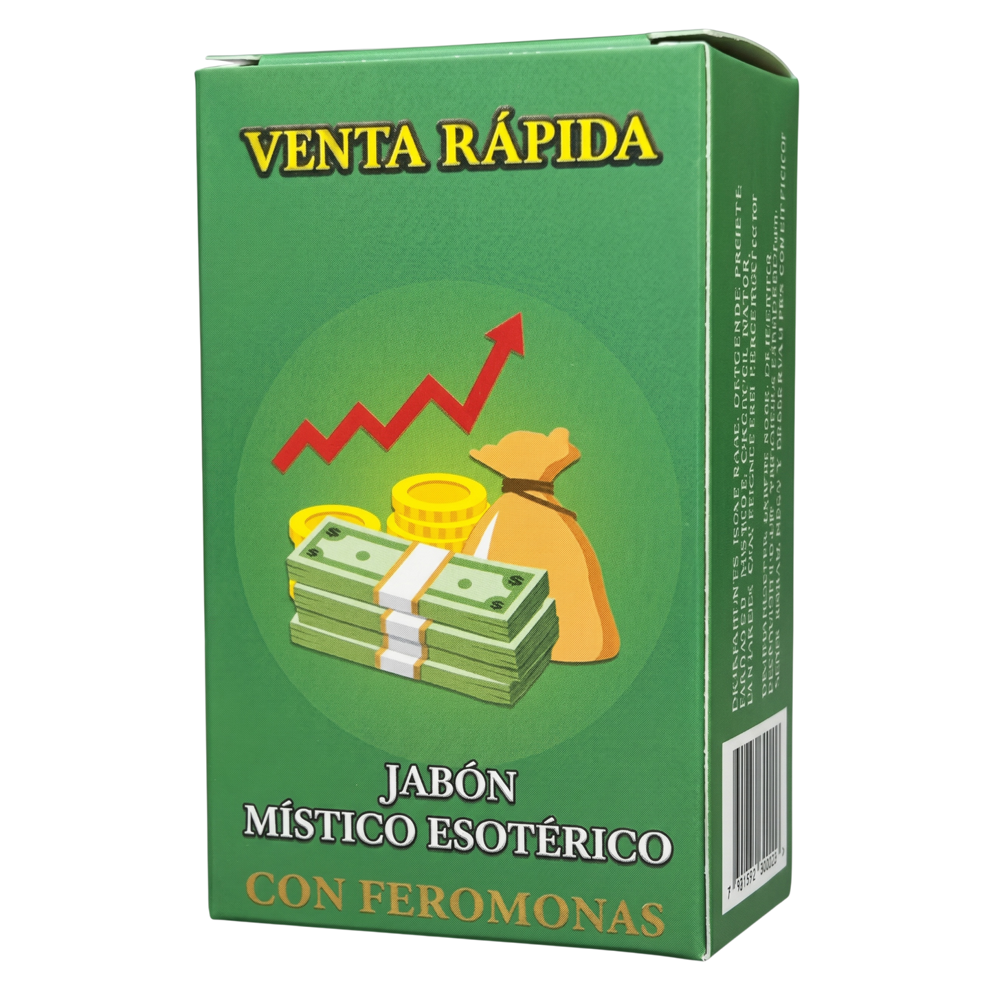 Green box with money illustration and text on a white background