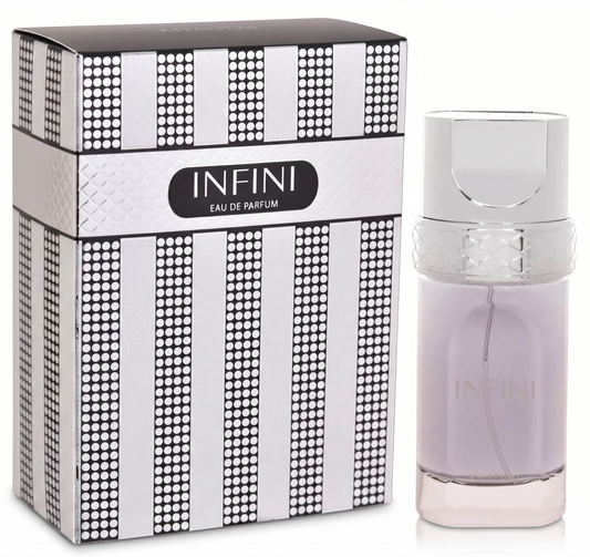 INFINI Eau de Parfum bottle and packaging on a white background