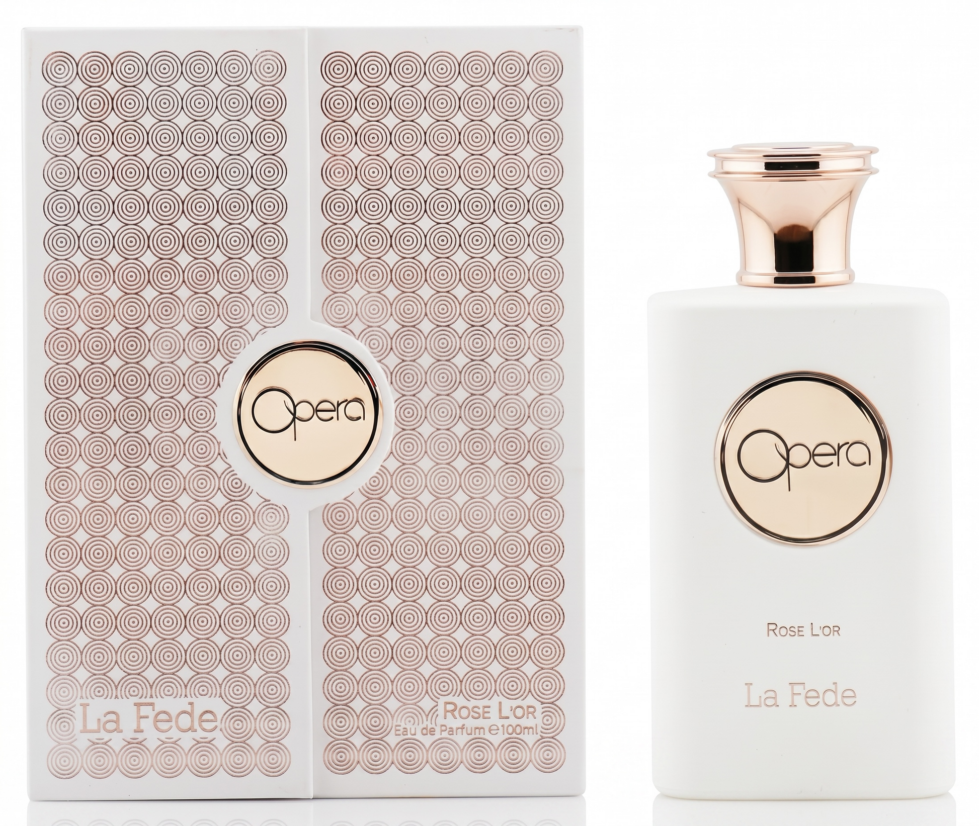 Opera La Fede perfume bottle and packaging on a white background