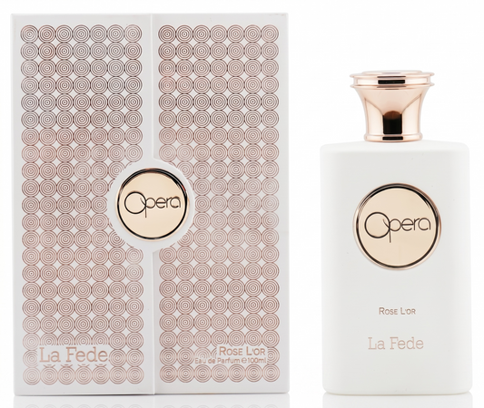 Opera La Fede perfume bottle and packaging on a white background