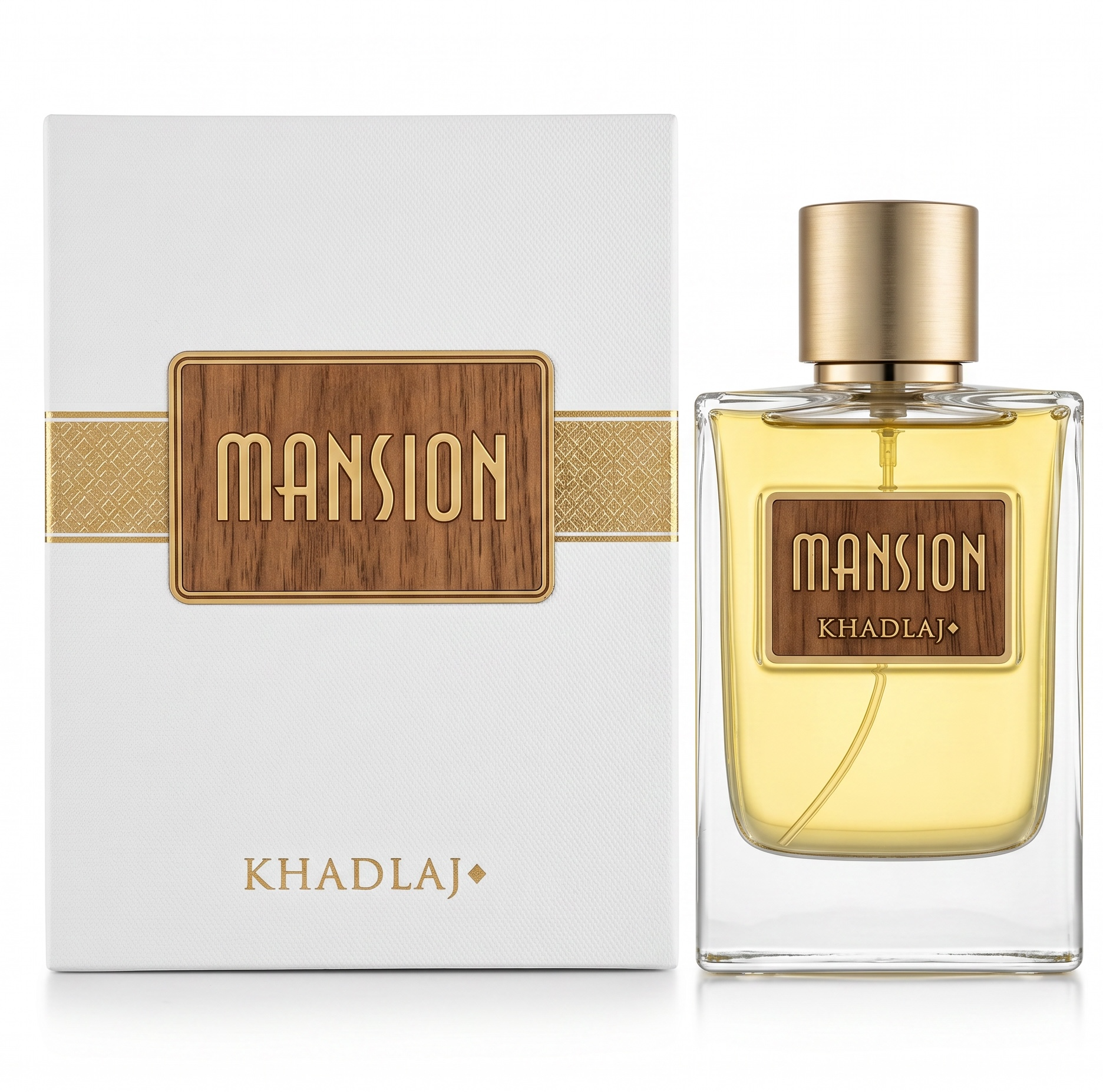 Mansion Khadlaj perfume bottle and packaging on a white background