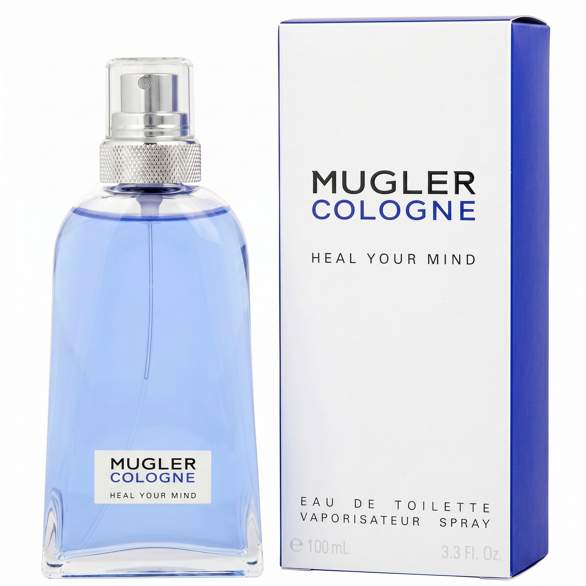Mugler Cologne eau de toilette spray bottle and packaging on a white background