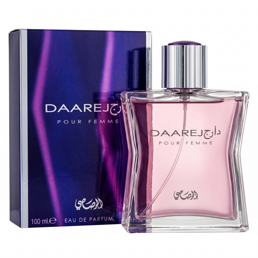 DAAREJ pour Femme perfume bottle and packaging on a white background