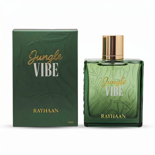Green 'Jungle Vibe' Rayhaan perfume bottle 