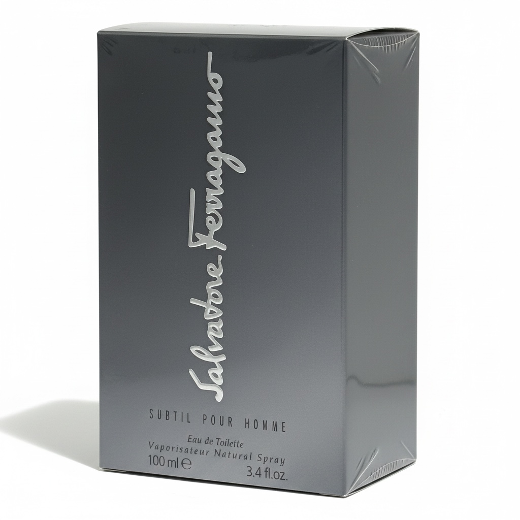 Salvatore Ferragamo men's perfume packaging on a white background