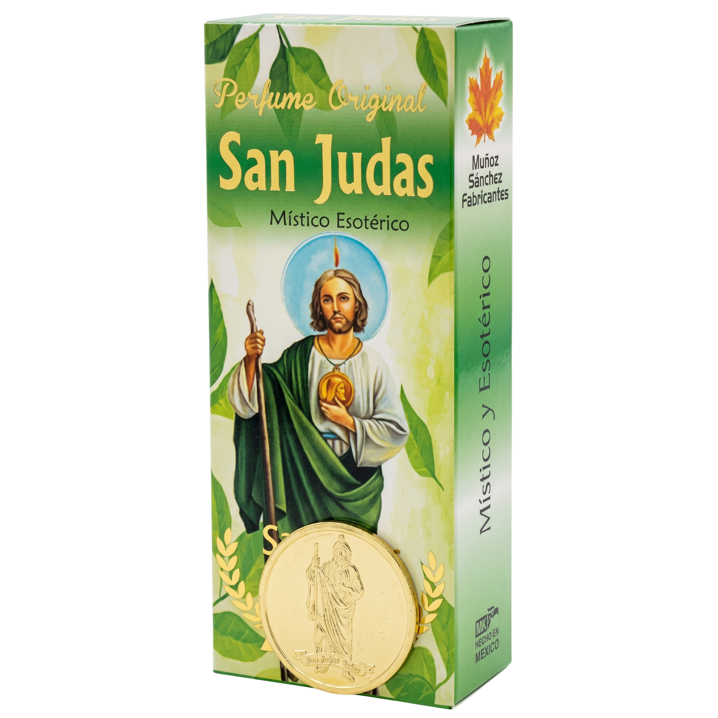 San Judas Esoteric Perfume with Collectible  Protective Amulet Medallion