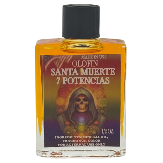Santa Muerte 7 Potencia Santo Aceite Esoteric Fragrance Oil 1/2oz-1oz Square Bottle