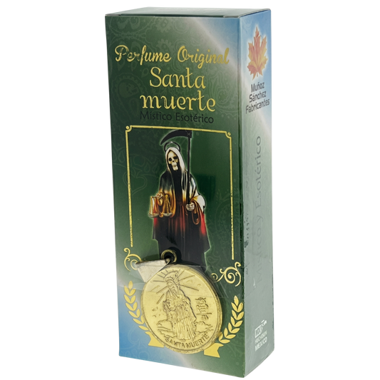 Santa Muerte Esoteric Perfume with Collectible  Protective Amulet Medallion