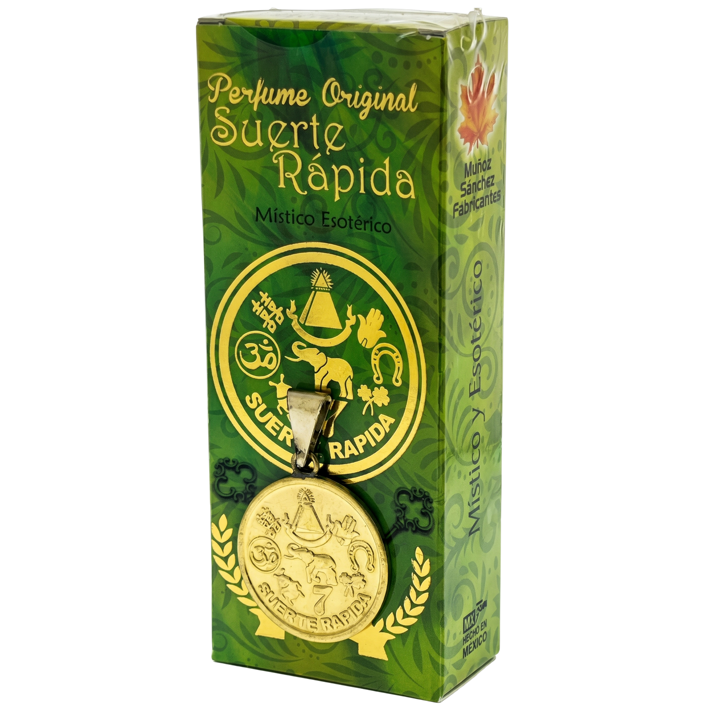 Suerte Rapida Esoteric Perfume with Collectible  Protective Amulet Medallion