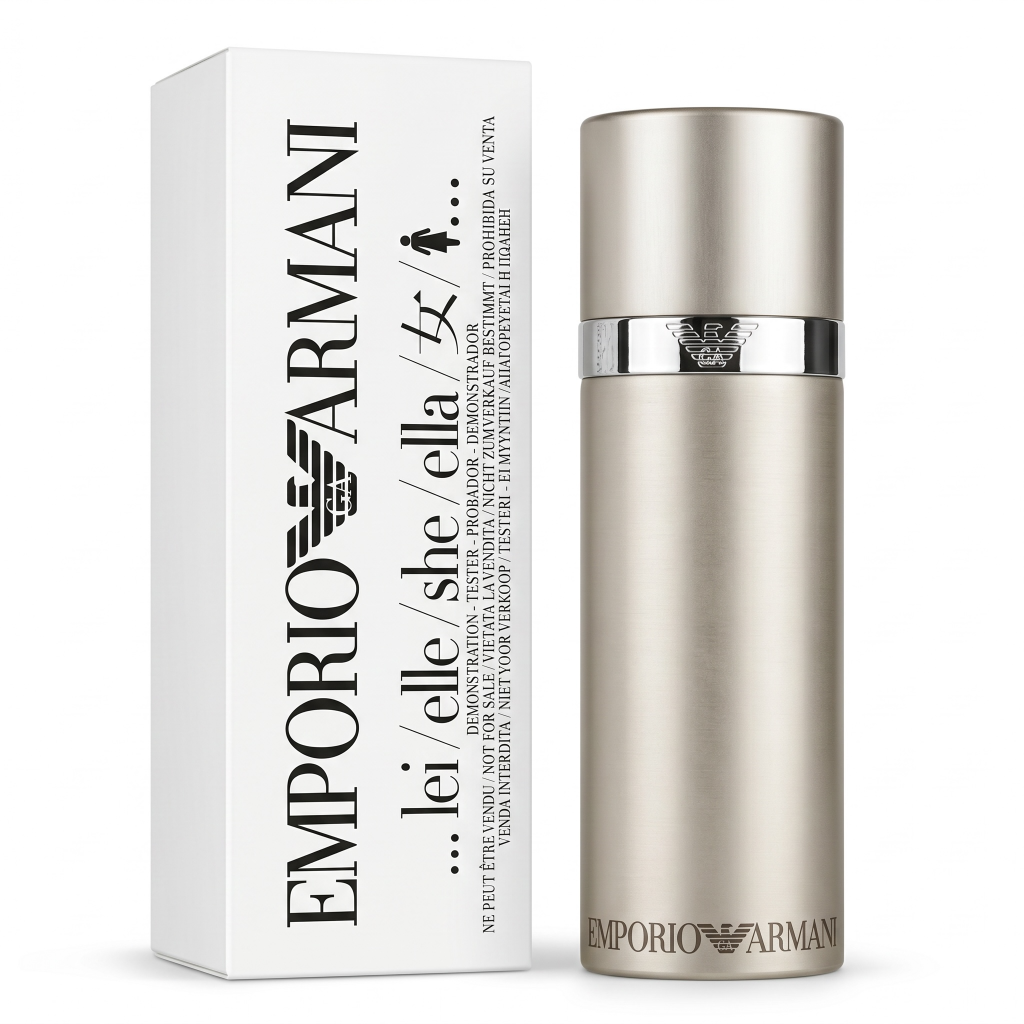 Emporio Armani perfume bottle and packaging on a white background