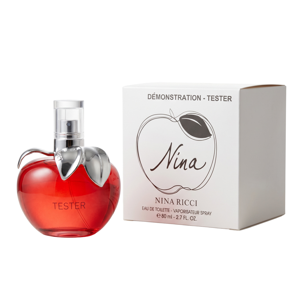 Nina Ricci Nina perfume bottle with packaging on a white background