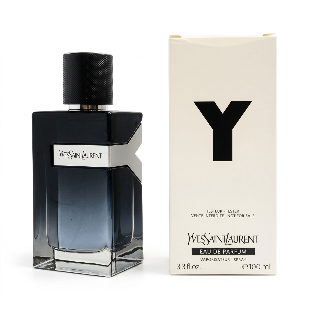 Yves Saint Laurent Eau de Parfum bottle and packaging on a white background