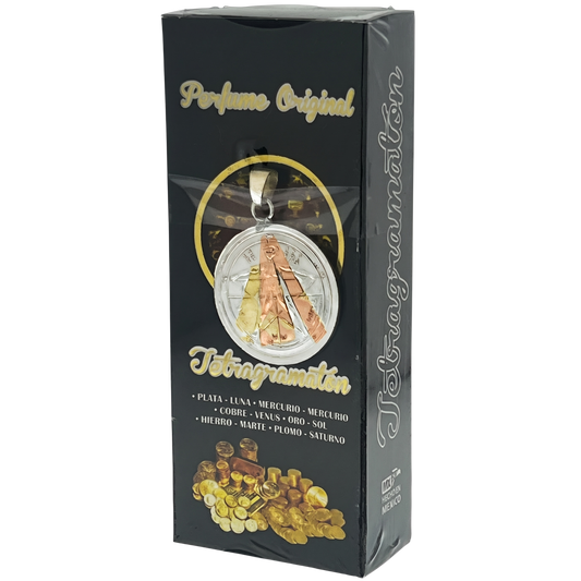 Tetragramatón Esoteric Perfume with Collectible  Protective Amulet Medallion