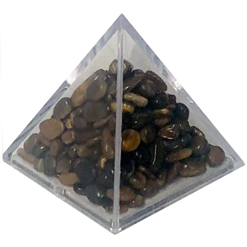Tiger Eye Gemchip In Pyramid - 4x4x4 CM Small