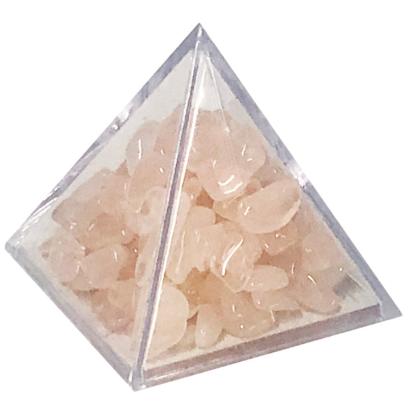 Rose Quartz Gemchip In Pyramid - 4x4x4 CM Small