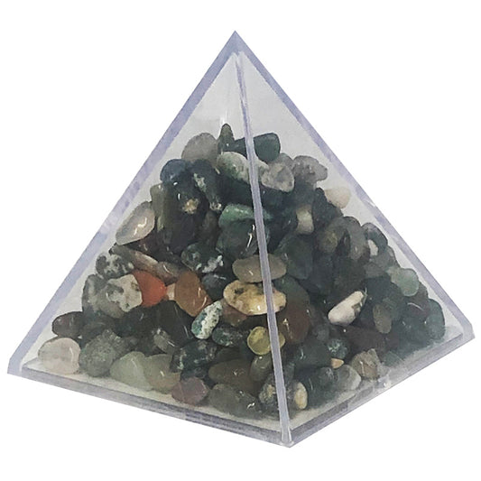 Indian Agate Gemchip In Pyramid - 6x6x6 CM Long