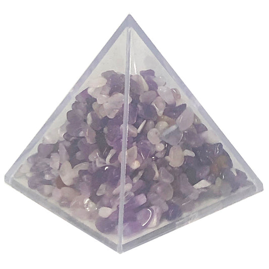 Chip de gema de amatista en pirámide - 6x6x6 CM largo