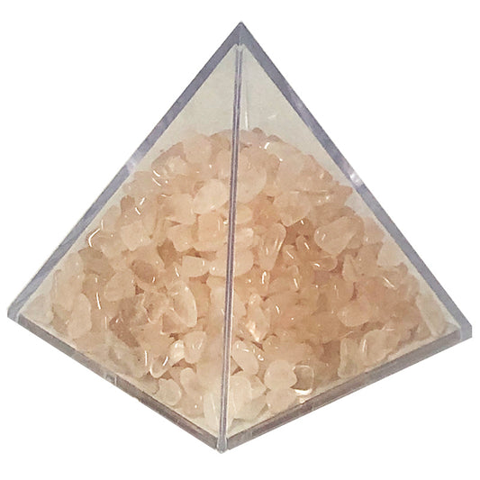 Rose Quartz Gemchip In Pyramid - 6x6x6 CM Long
